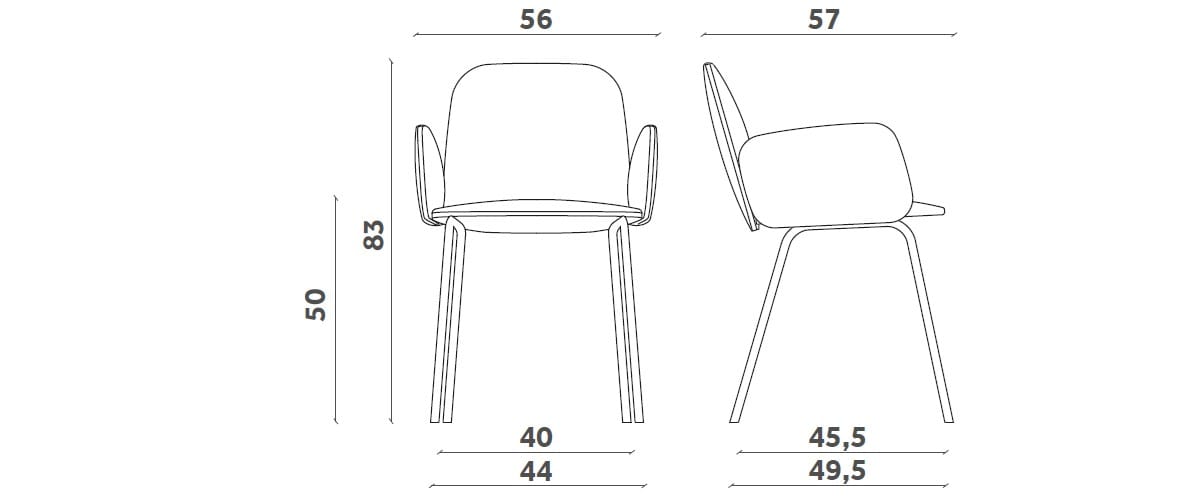 Мягкий стул с подлокотниками Miniforms LEDA ARCH-00059844 - Вид №3