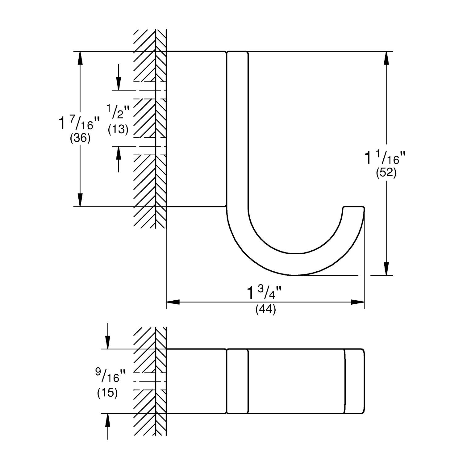 Крючок GROHE Selection, теплый закат матовый (41039DL0) - Вид №1