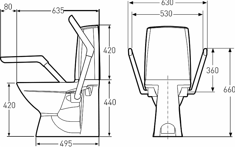 6113200001 Подлокотник IDO Glow kit с держателем для туалетной бумаги  - Вид №1