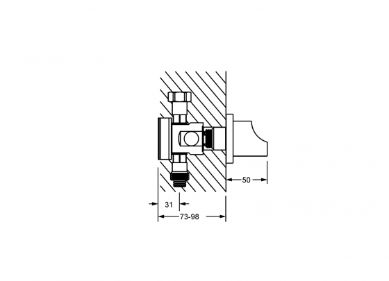 Запорный вентиль для скрытого монтажа JOERGER Exalновинка 632.60.432.000 - Вид №1