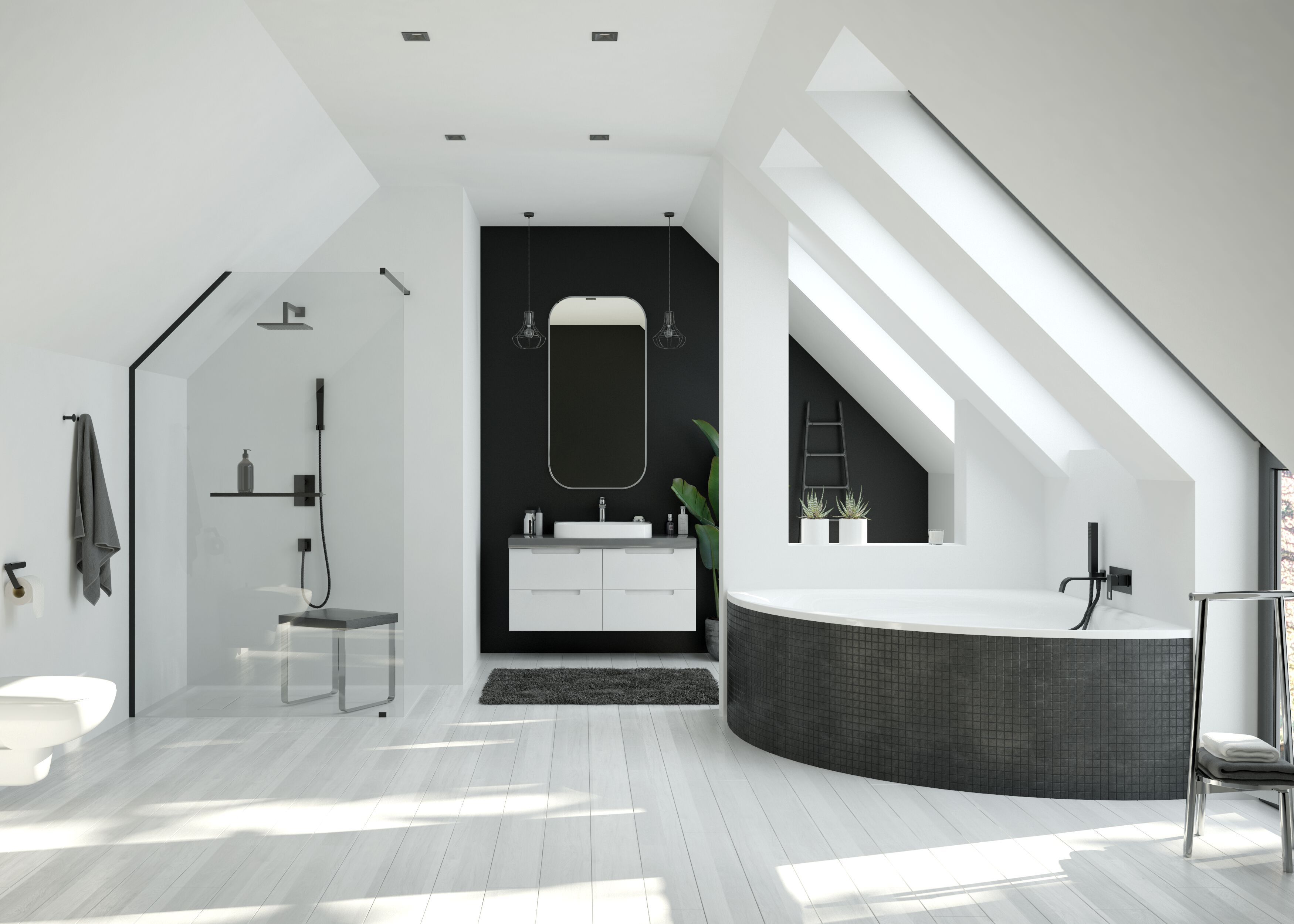 Акриловая угловая ванна с гидромассажем HOESCH iSensi ARCH-00069944 - Вид №1