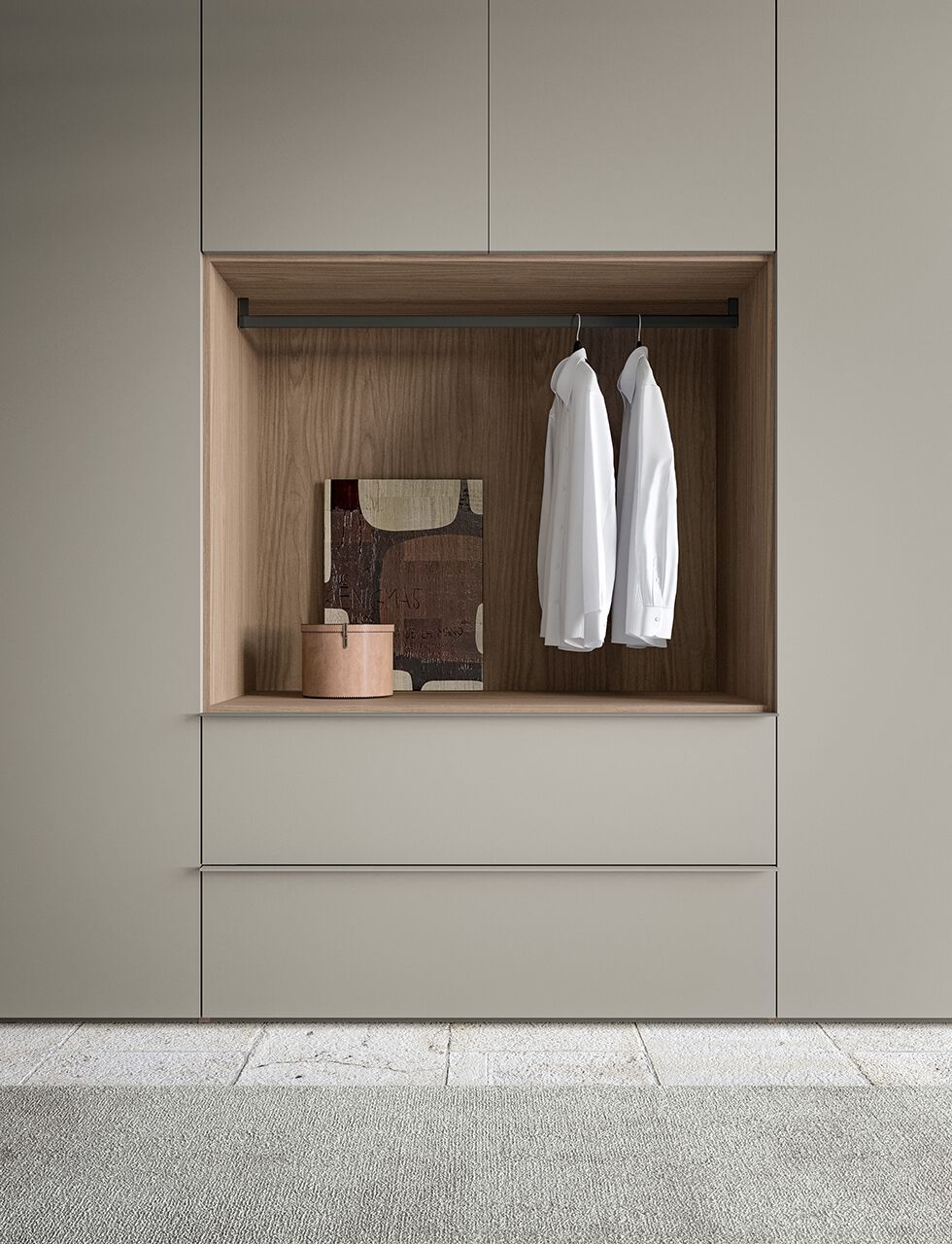 Секционный шкаф с деревянной отделкой canvas Adok ателье ARCH-00023626 - Вид №3