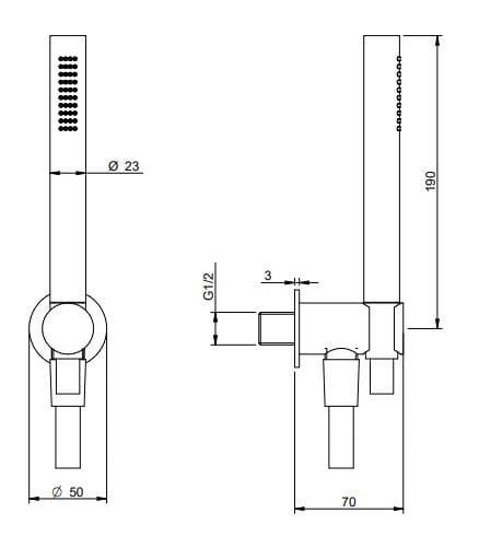 Набор для душа из латуни с ручным душем Rubinetterie Treemme Up+ ARCH-00041018 - Вид №2