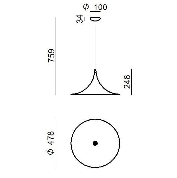 Окрашенный металлический подвесной светильник Linea Light Group MORGANA ARCH-00129650 - Вид №2