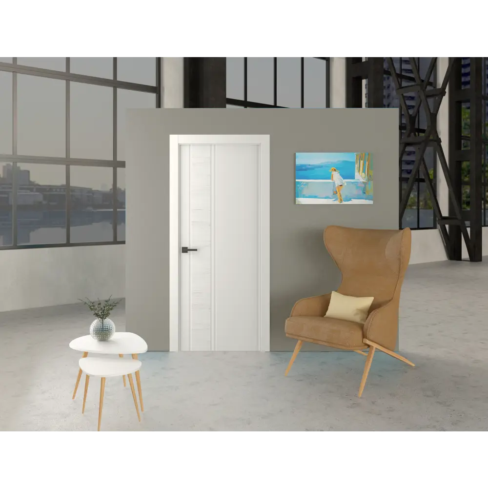 Дверь межкомнатная Твинвуд 1 глухая эмаль цвет жемчужный 90x220 см (с замком) 83054523 STLM-2183980 BELWOODDOORS  - Вид №1