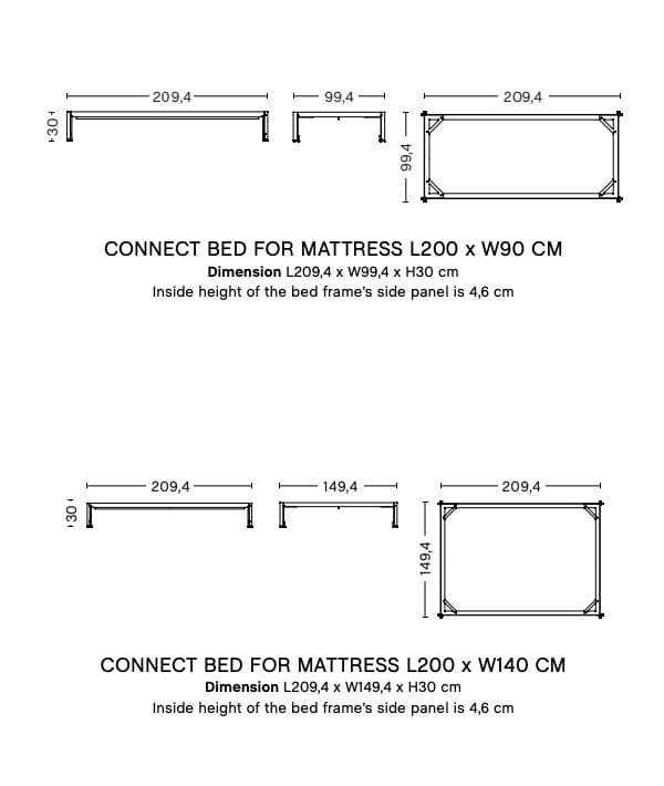 Стальная односпальная кровать Hay Connect Bed ARCH-00013516 - Вид №1