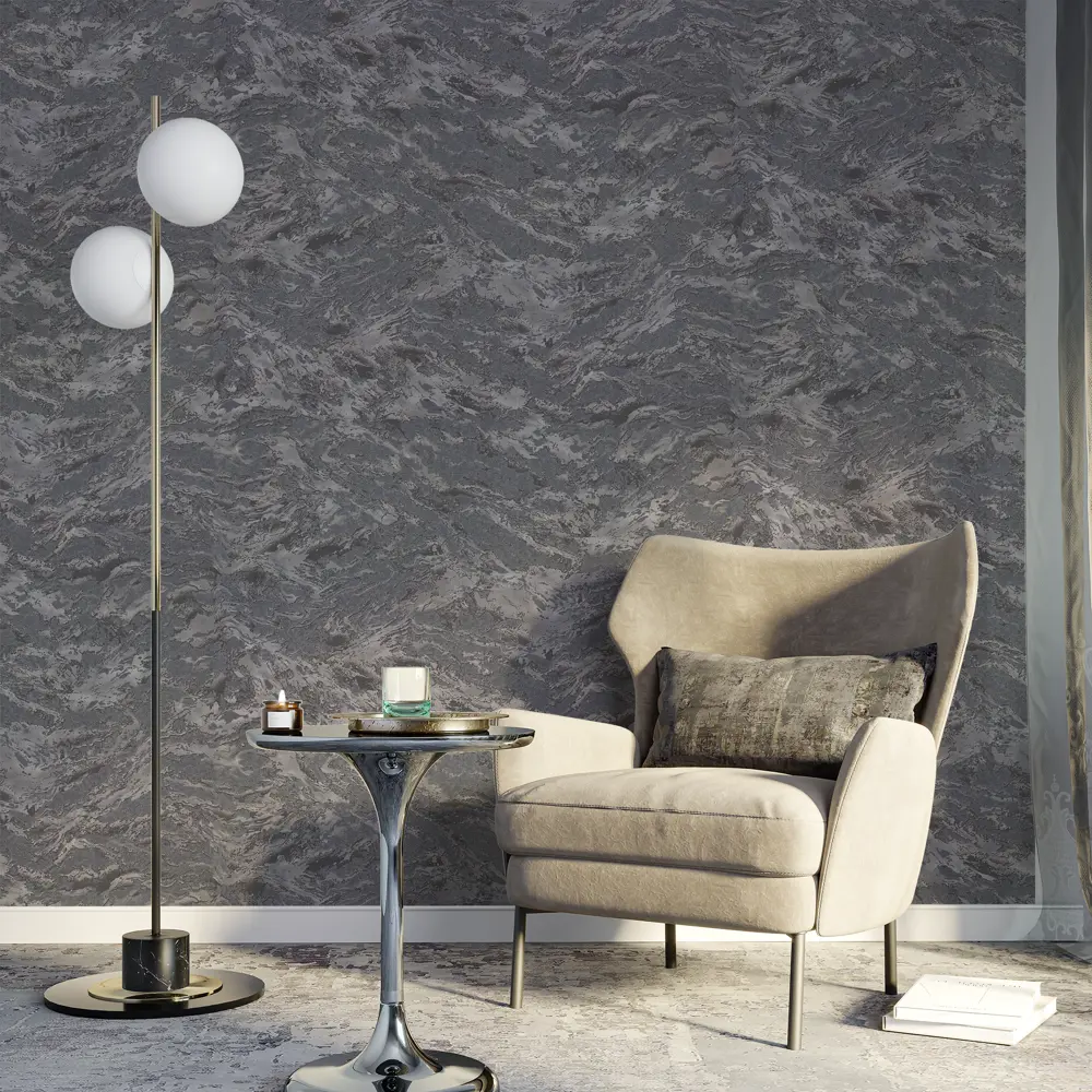 Флизелиновые обои Palitra Planet Lili в темно-сером оттенке 89373829 STLM-1475263 - Вид №3