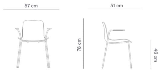 Штабелируемый тканевый стул с подлокотниками NORR11 Langue Soft ARCH-00097701 - Вид №4