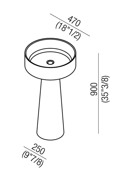 Мраморная круглая отдельно стоящая раковина Agape Bjhon 1 ARCH-00001538 - Вид №3