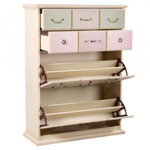 11294 Тумба для обуви Пандора 4 Айвори Акварель BOGACHO