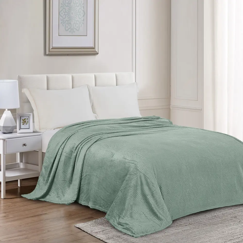 Плед Berta 150x200 см жаккард цвет зеленый СТОЛИЦА ТЕКСТИЛЯ STLM-2023315 - Вид №4