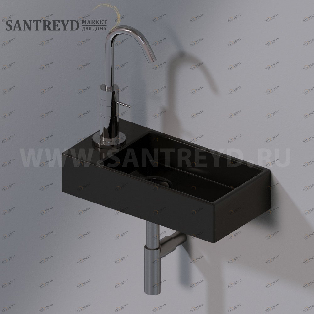 L319T0R1V3.104 Подвесная раковина настенная прямоугольная A. e T. Italia ACQUAFREDDA черная AeT ITALIA