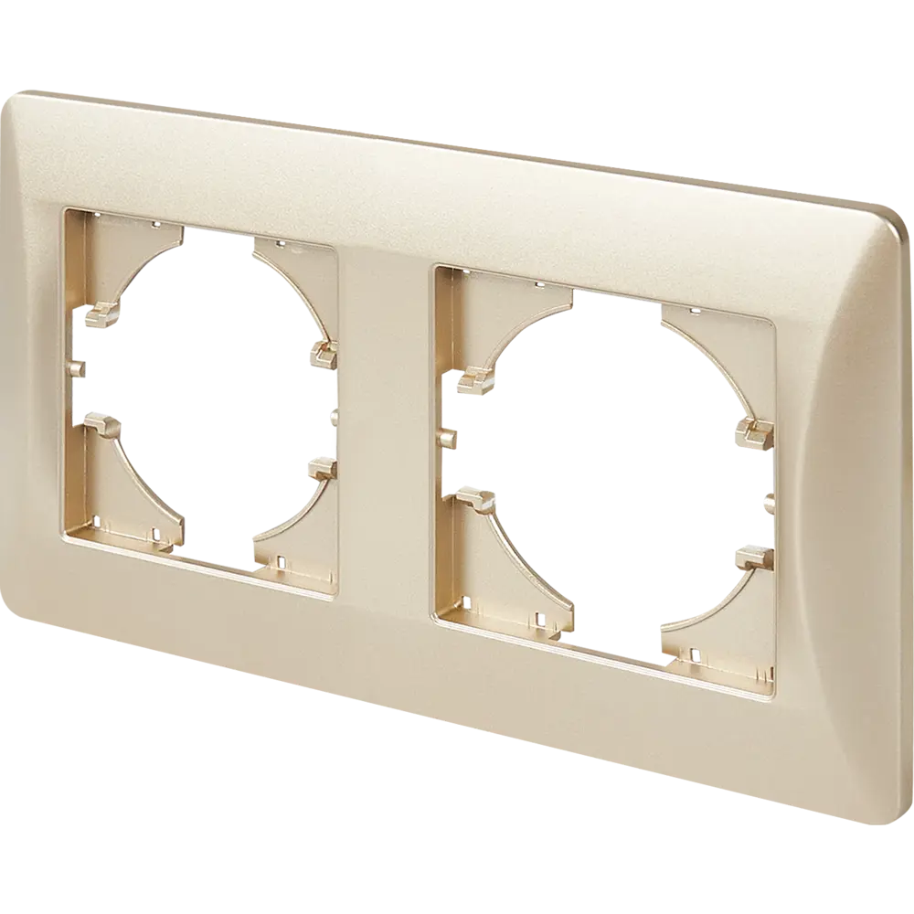 Рамка GUSI Electric для розеток и выключателей на 2 поста, цвет шампань 83865115 Ugra STLM-0045259 - Вид №1
