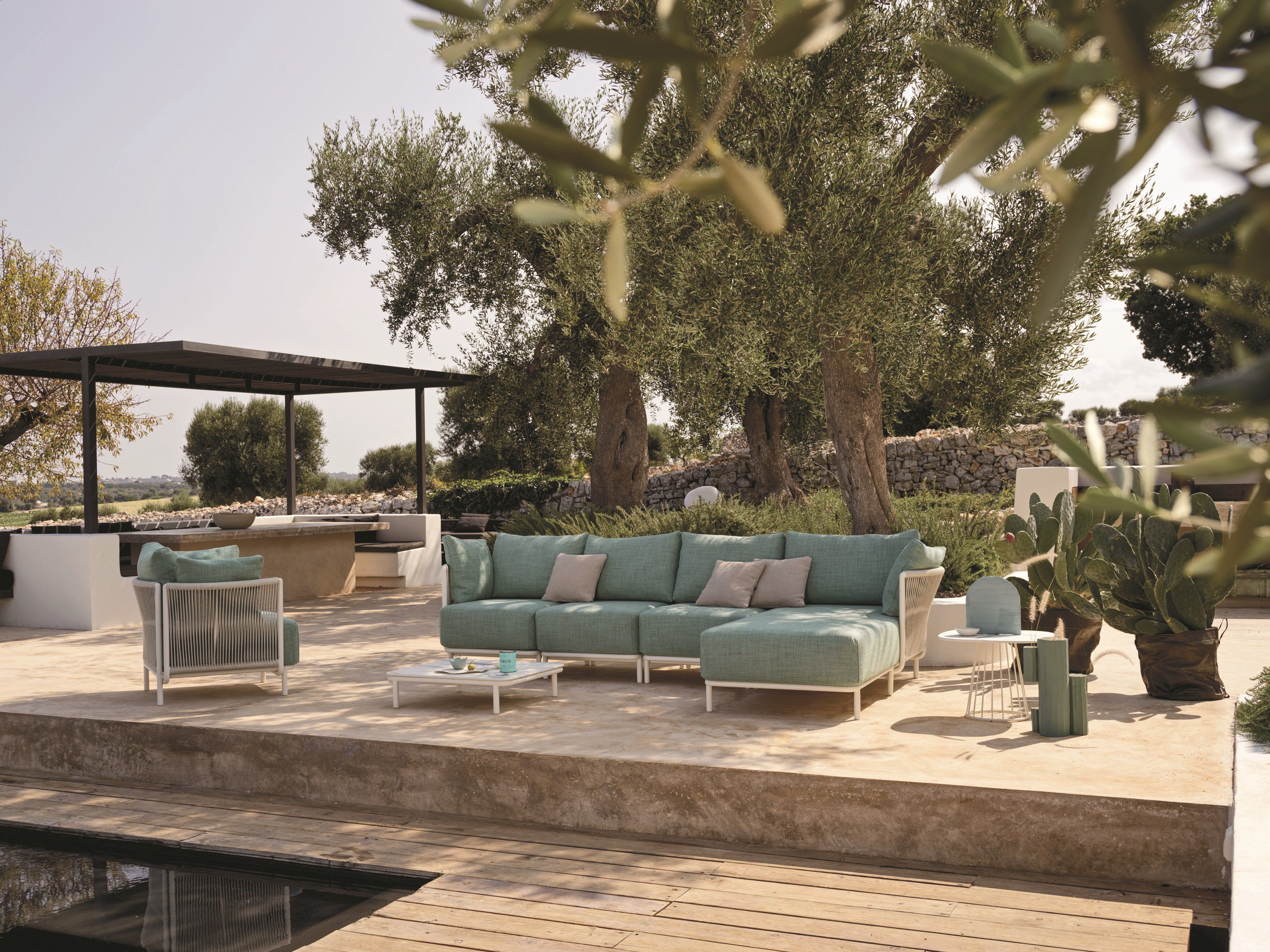 Плетеный диван-шезлонг с полиэфирной веревкой Roberti Queen ARCH-00127122 - Вид №3