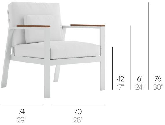 GANDIABLASCO Кресло из термолакированного алюминия с подлокотниками Timeless sun-id-1347932 - Вид №1
