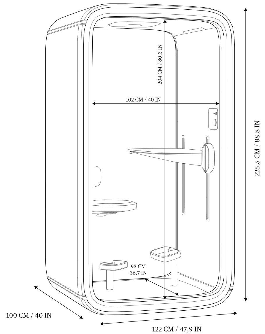 Одноместный акустическая офисная кабина Framery FRAMERY ONE™ ARCH-00075855 - Вид №5