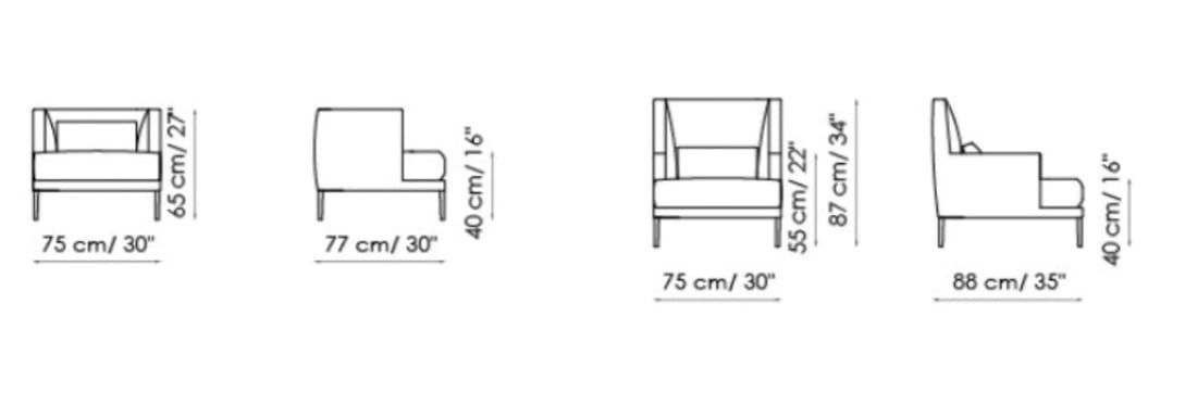 Съемное тканевое кресло с подлокотниками BONALDO Paraiso ARCH-00066783 - Вид №5