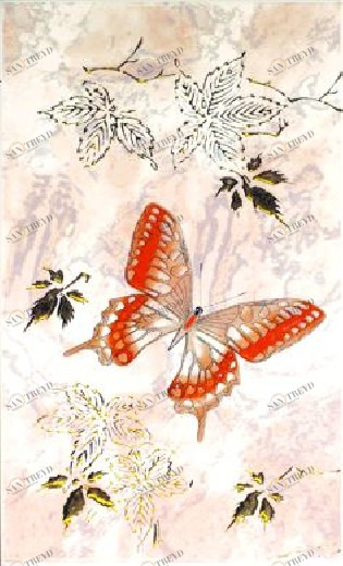 Панно из 1-ой плитки Баттерфляй оранжевая D-611сAR5 20х33 Santreyd 12674