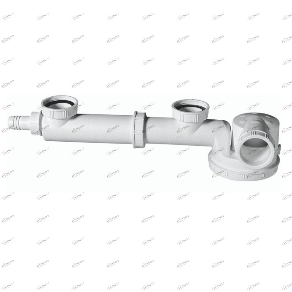 Сифон "ESPASE", сверхплоский 1`1/2*40 мм с отв. для ст/м для двойной мойки (30717977) 30717977 Santreyd 