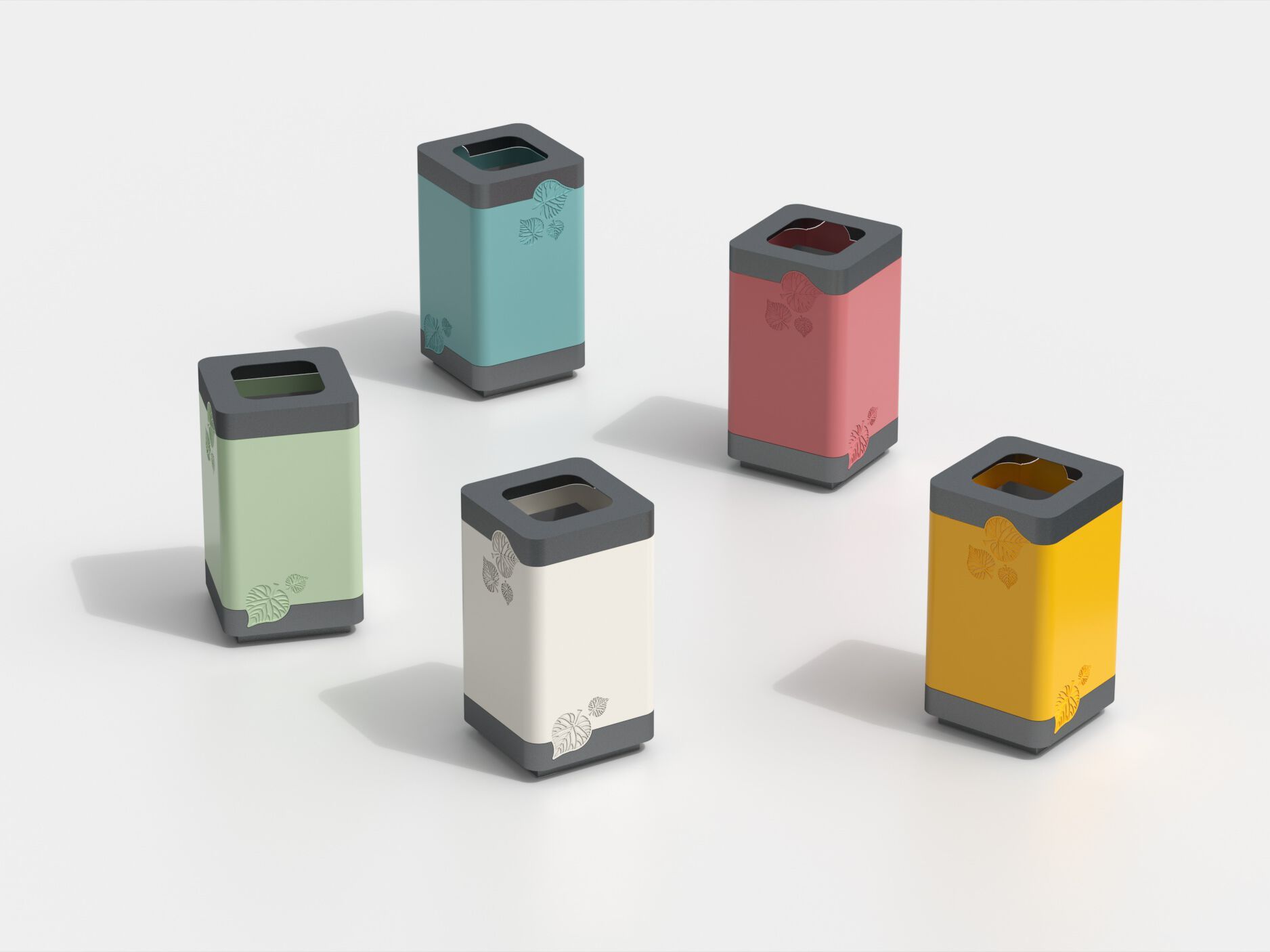 Оцинкованная стальная корзина для мусора с крышкой Viscio Urban Design MARTINO ARCH-00110849 - Вид №1