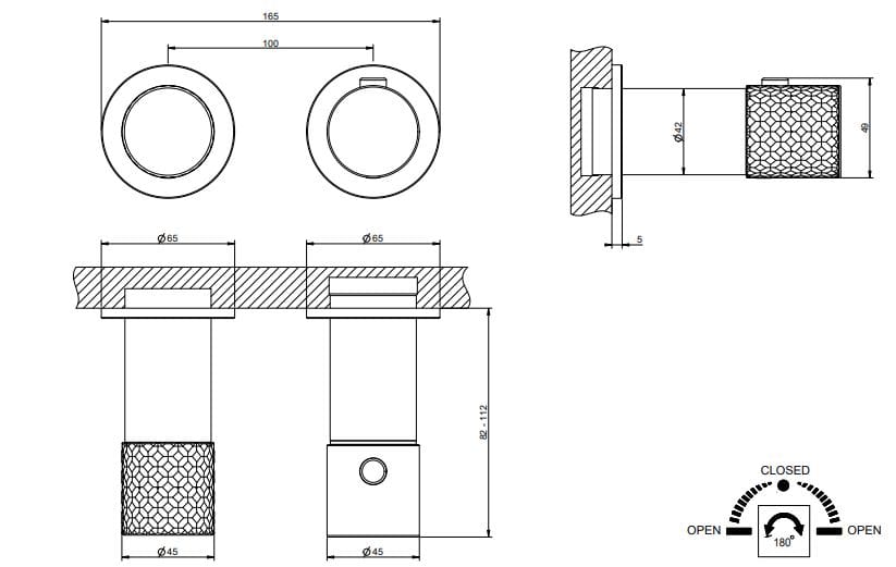Хром латунь термостатический смеситель для душа Gessi Habito ARCH-00067779 - Вид №3