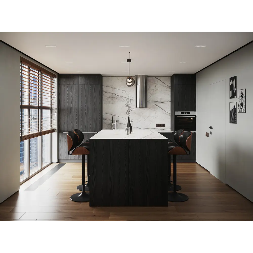 Фальшпанель Konsensa Канск черная матовая для кухонного шкафа 37×102 см 89423364 STLM-1570264 - Вид №4