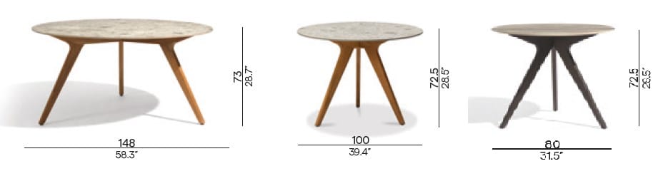 Высокий круглый керамический садовый стол MANUTTI Torsa ARCH-00123947 - Вид №6