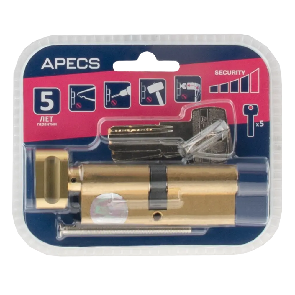 Цилиндровый механизм APECS Pro LM-90-C-G с защитой от взлома 84168051 SM STLM-0046666 - Вид №2