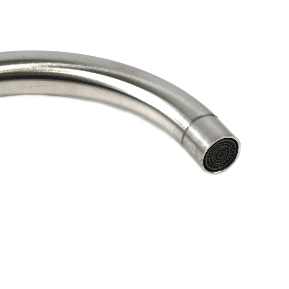 Смеситель д/кухни MELANA-610103 Tondo нерж.сталь, однорычажный, сатин, литой излив - Вид №7