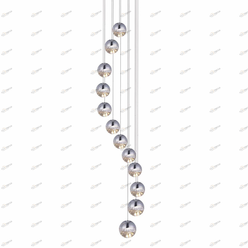 Подвесной светильник Globo 12U nickel от Delight Collection SD3301-12U nickel DELIGHT COLLECTION ДИЗАЙНЕРСКИЕ 243696 Прозрачный;никель 