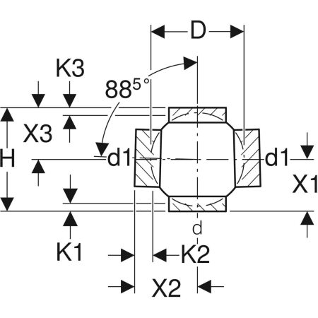 367.285.16.1 Крестовина шаровая Geberit PE 88,5°, соединения 180° смещенные Geberit  - Вид №3