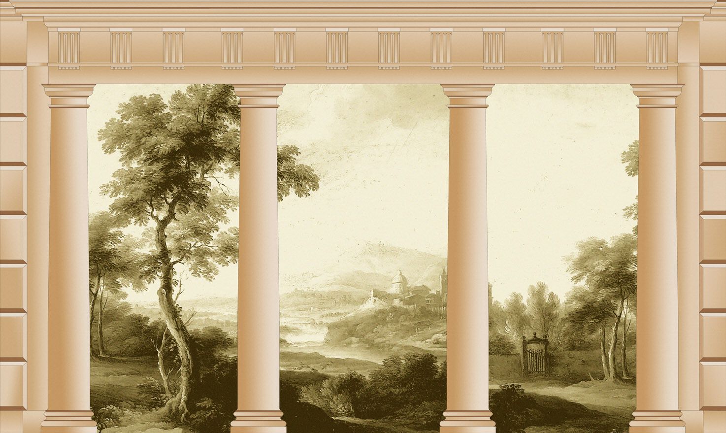 Обои с рисунком Jannelli&Volpi CAMERA CON VISTA 2 ARCH-00046687 - Вид №1