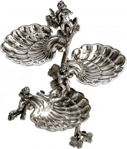 84398 Schiavon Солонка трехсекционная 14см (серебро 925пр) Серебро 925