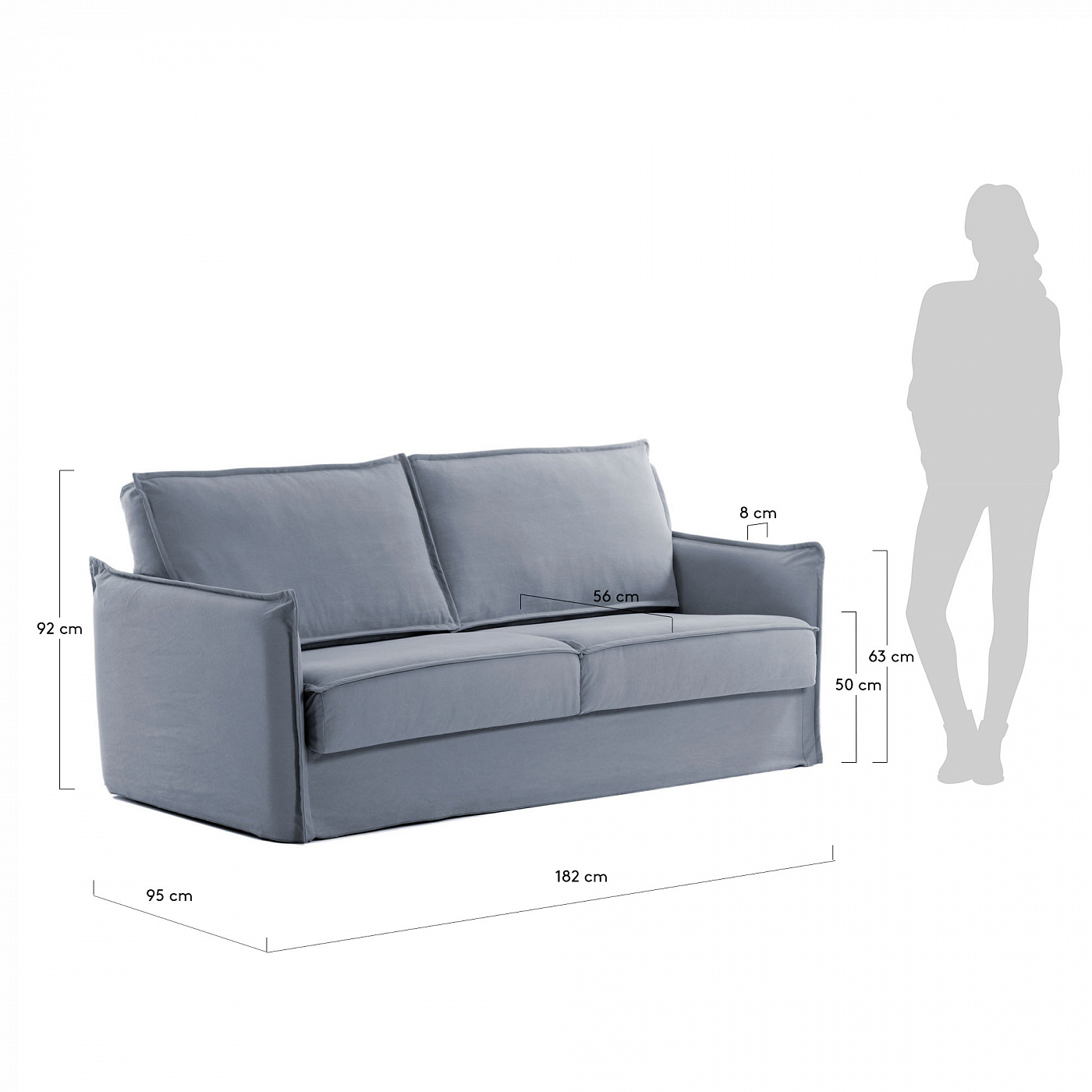 071154 Диван 160cm полиуретан синий La Forma Samsa  - Вид №3