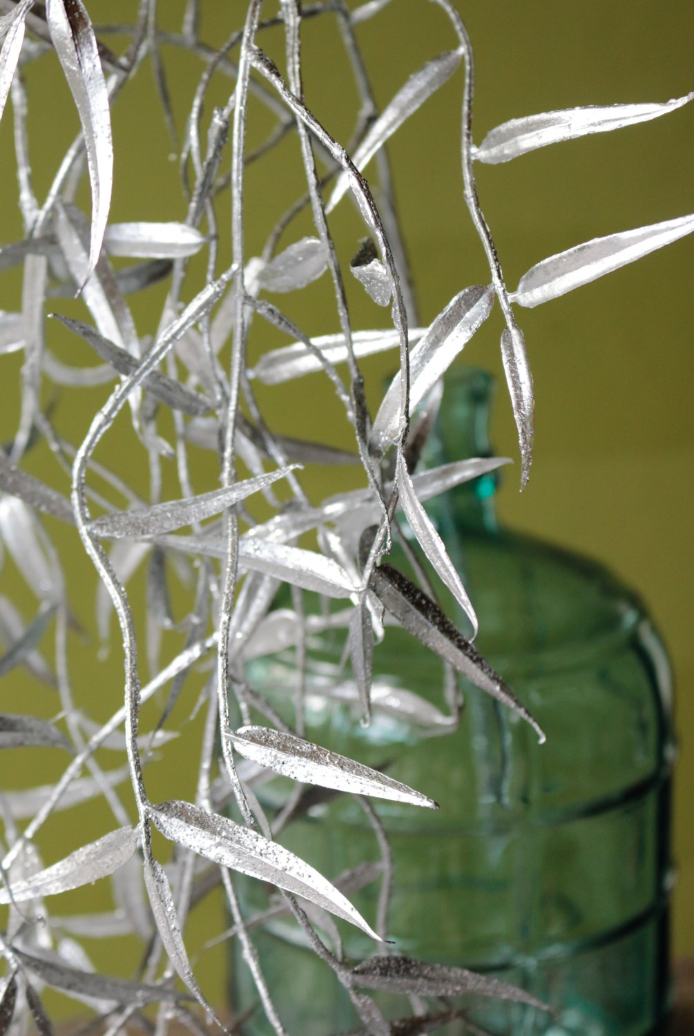 1159 996 a3 Искусственный спрей плакучей ивы, 98 см, серебристый H-andreas  - Вид №2