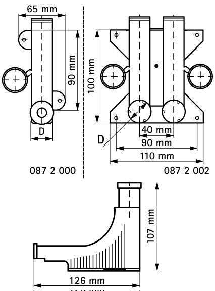 0872000 Монтажные профиля BIS Колено направляющее колено направляющее для пластмассовых труб WALRAVEN  - Вид №1