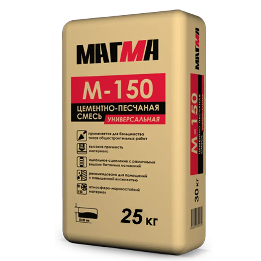 Смесь цементно-песчаная M150 (ЦПС) Магма 25 кг STLM-2108750