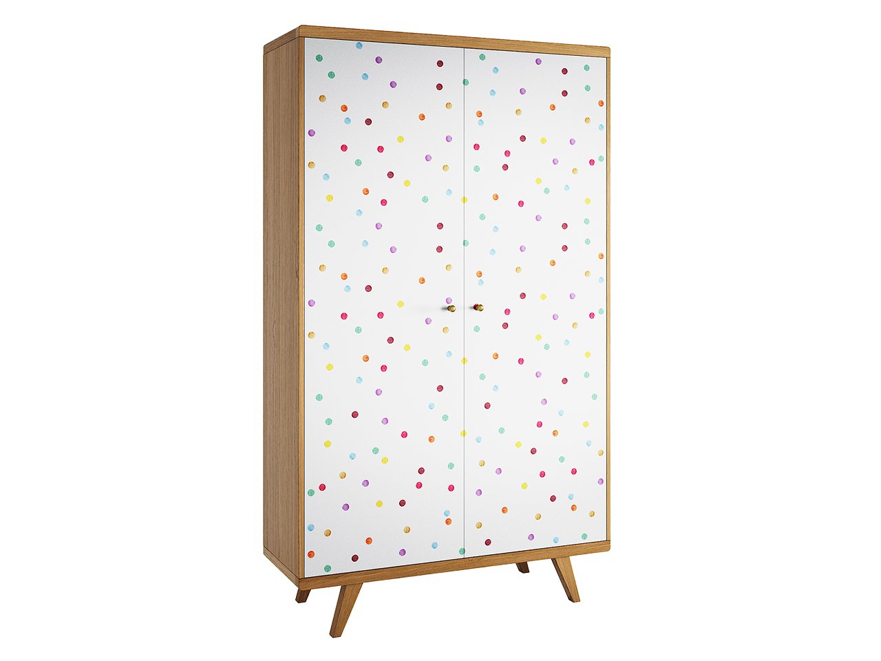 Шкаф распашной двухдверный натуральный дуб с принтом Thimon THE IDEA  210333 Бежевый;белый  - Вид №1