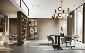 Книжный шкаф с двусторонней перегородкой на заказ