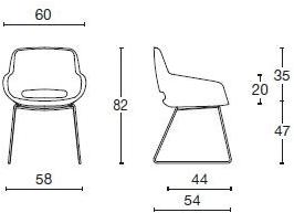 Diemme Тканевый стул на санках с подлокотниками Clea plus sun-id-1410610 - Вид №7