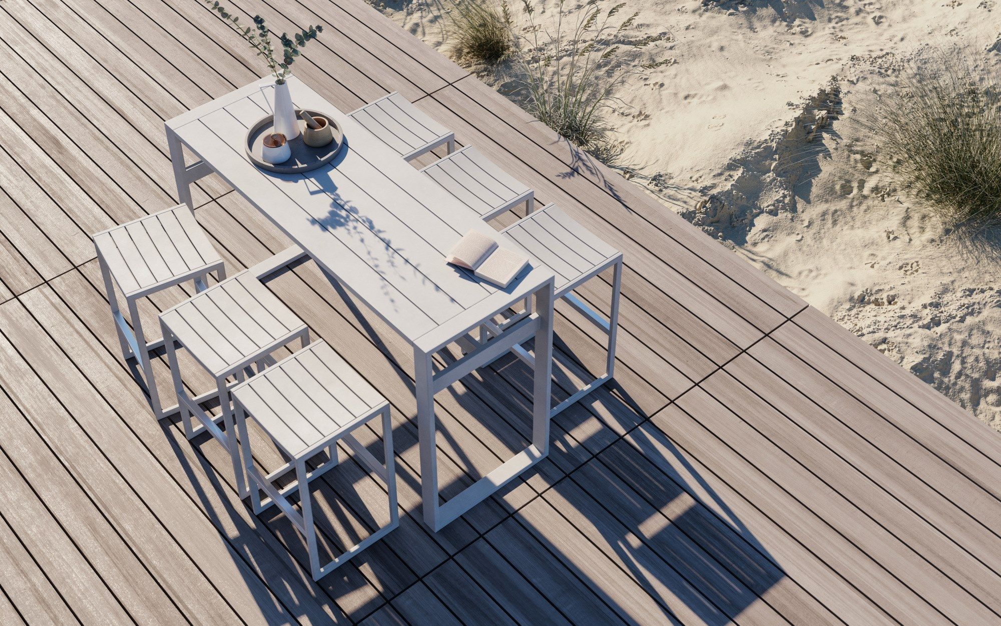 Высокий прямоугольный алюминиевый стол с порошковым покрытием Case Eos ARCH-00082338 - Вид №10