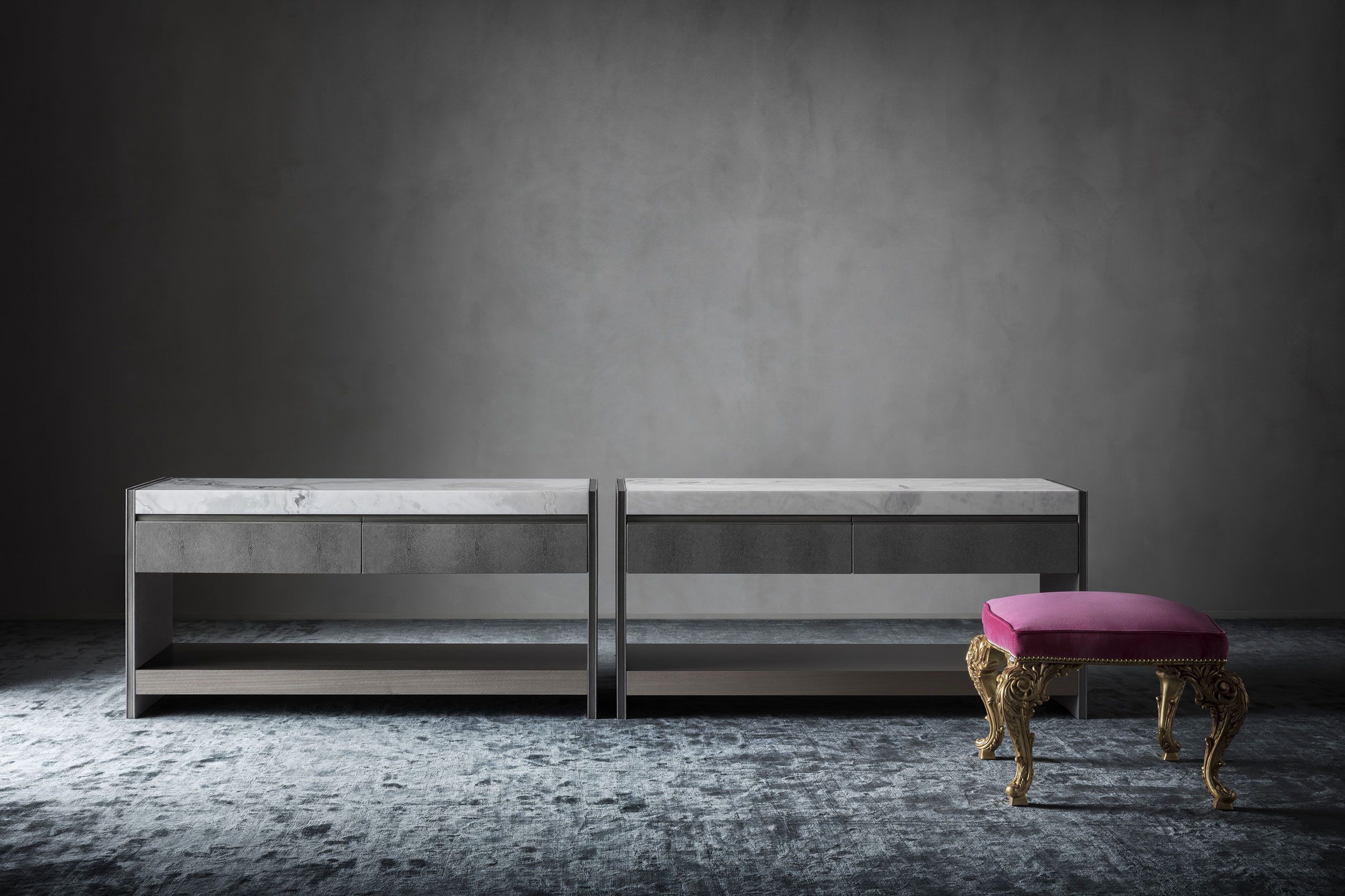 Деревянный шкаф с ящиками, обитыми кожей OAK Metronome ARCH-00117659 - Вид №3