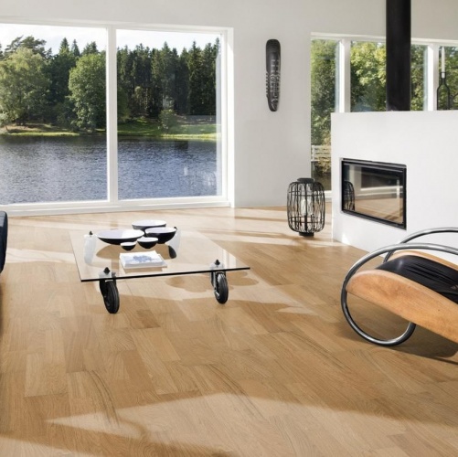 Паркетная доска Kahrs Дуб Бриз Линнея Полуматовая Брашированная 2600200568 - Вид №11