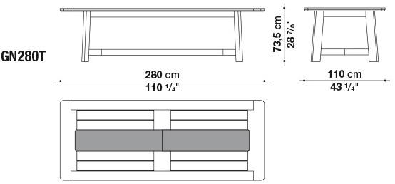 B&B Italia Outdoor Прямоугольный садовый стол из тика Ginestra sun-id-1436380 - Вид №3