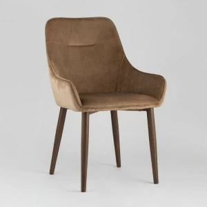 Стул с подлокотниками мягкий бежевый вельветовый "Диана" STOOL GROUP ДИЗАЙНЕРСКИЕ 00-3881947 Бежевый