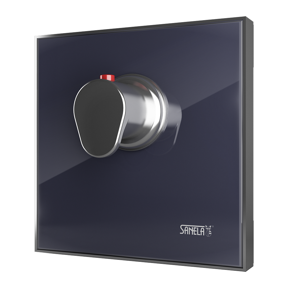 09122 Термостатический вентиль 1/2“ в стеклянной панели, цвет стекланной крышки REF 7016 тёмно-серый SANELA 