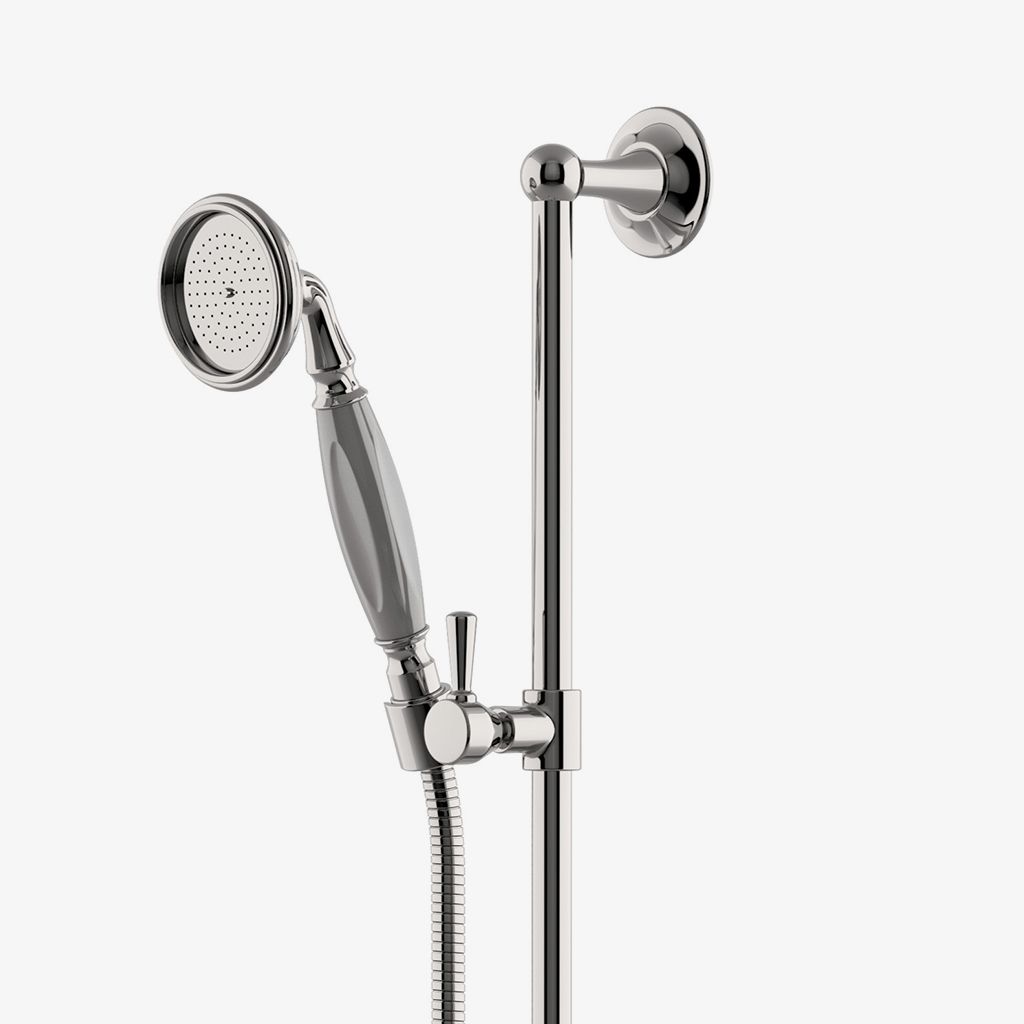 HGHS10 Ручной душ Highgate на стойке с белой ручкой Waterworks 