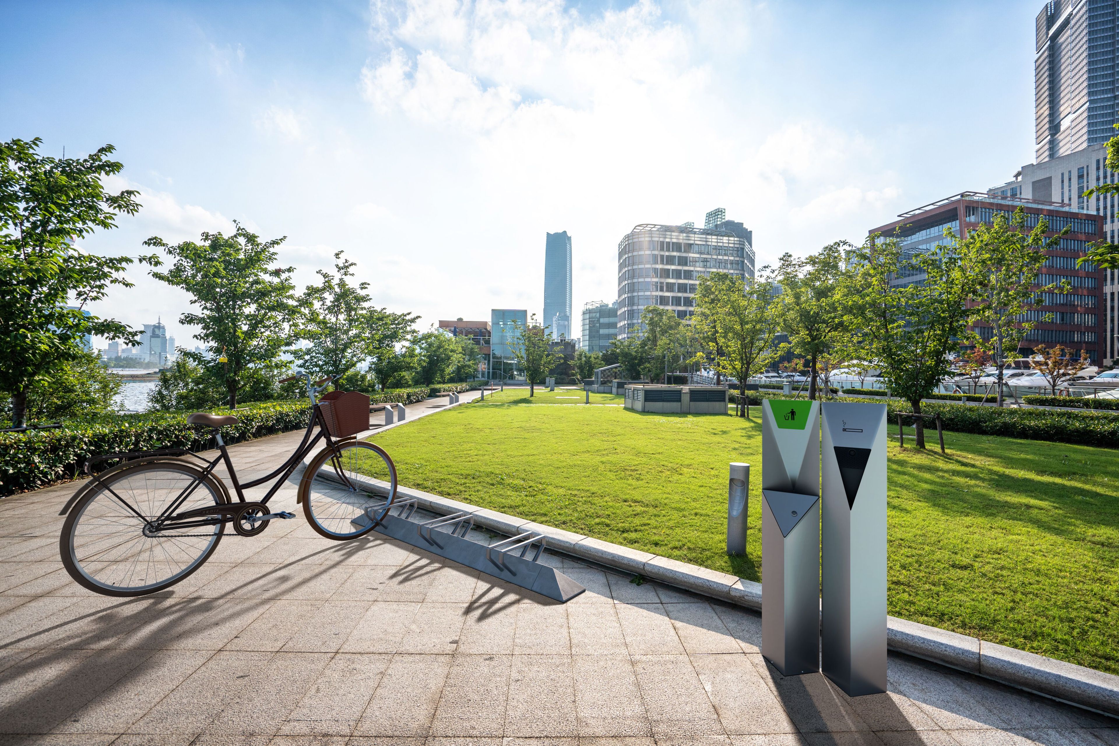 Стальная пепельница для общественных мест Studio Città киригами ARCH-00055930 - Вид №3