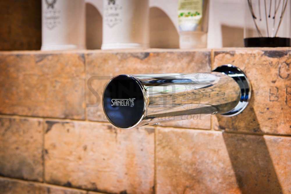 03431 Автоматический настенный хромированный смеситель для подачи 1 воды, 6 В SANELA  - Вид №2