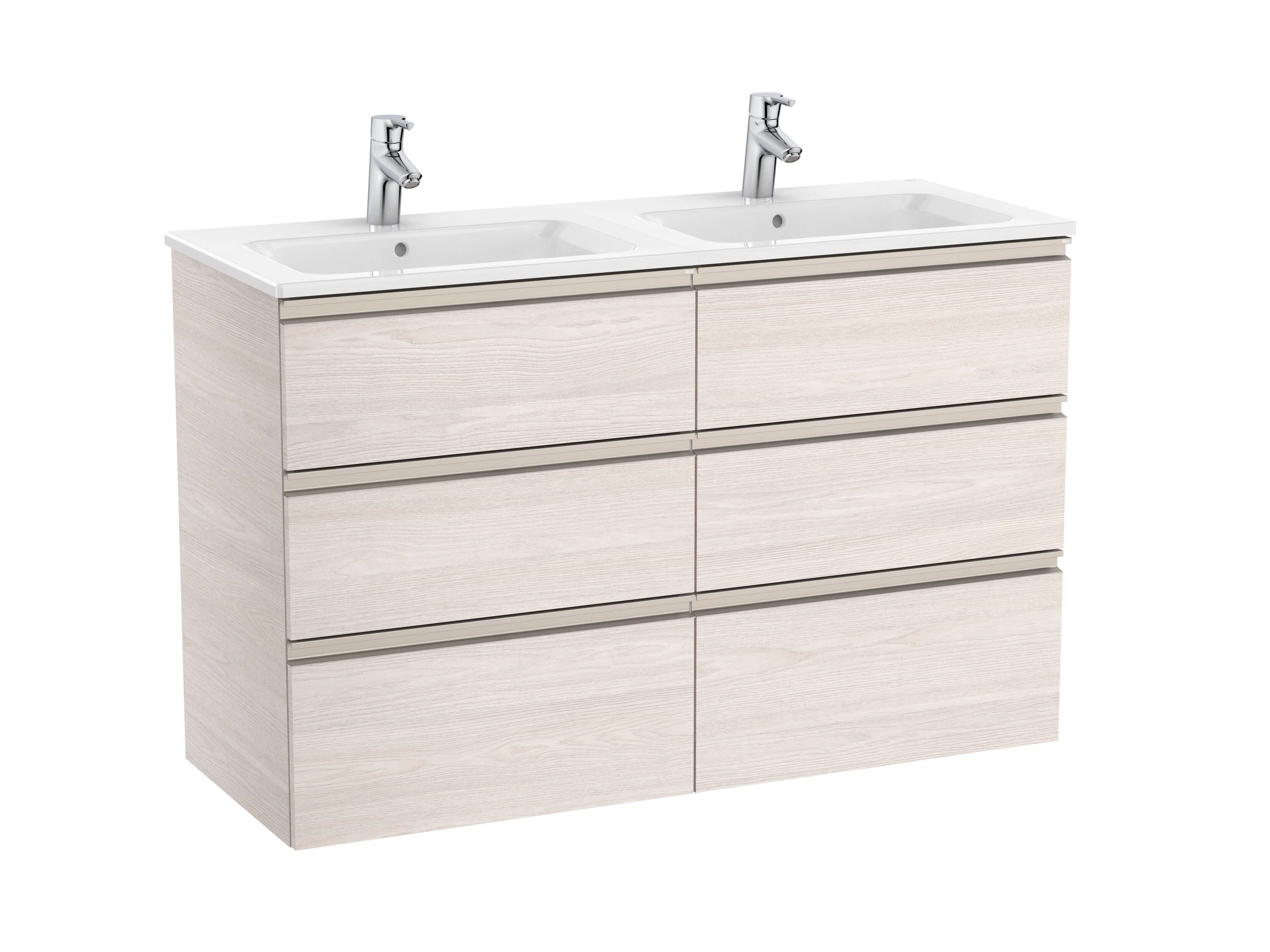 Деревянный двойной шкаф для умывальника со встроенной раковиной с ящиками Roca The Gap ARCH-00134220